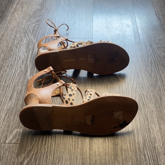 Dolce Vita Leopard Calf Hair Sandals - Picture 4 of 10